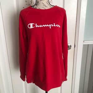 Medium red champion pullover